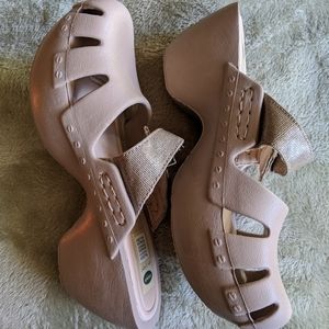Dr Scholl's Platform Mule Sandals Dance Taupe
